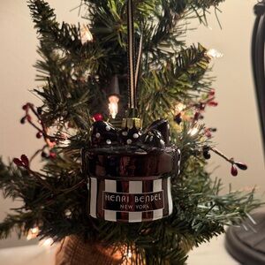 Henri Bendel Striped Black and White Ornament